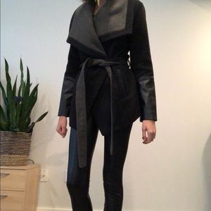 BCBG Wool and Leather Coat